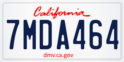 CA license plate 7MDA464