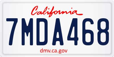 CA license plate 7MDA468