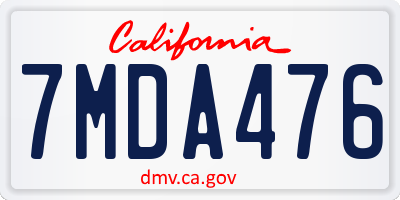 CA license plate 7MDA476