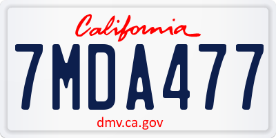 CA license plate 7MDA477