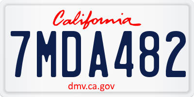 CA license plate 7MDA482