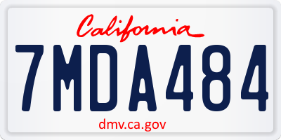 CA license plate 7MDA484