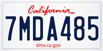 CA license plate 7MDA485