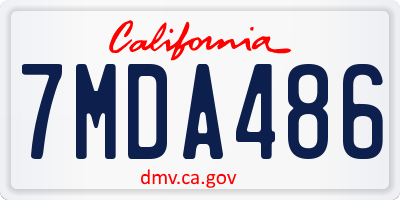 CA license plate 7MDA486
