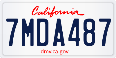 CA license plate 7MDA487