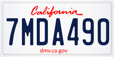 CA license plate 7MDA490