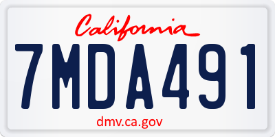 CA license plate 7MDA491