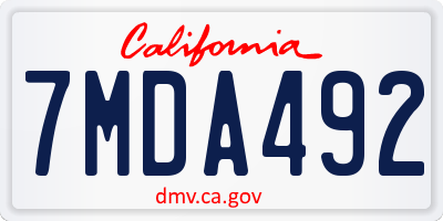 CA license plate 7MDA492