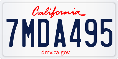 CA license plate 7MDA495