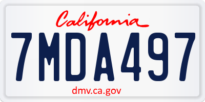 CA license plate 7MDA497