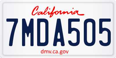 CA license plate 7MDA505