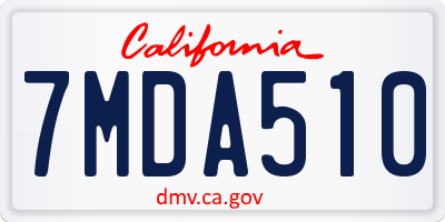 CA license plate 7MDA510