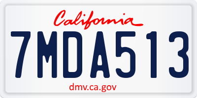 CA license plate 7MDA513