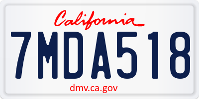 CA license plate 7MDA518