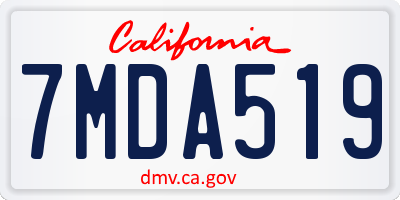 CA license plate 7MDA519