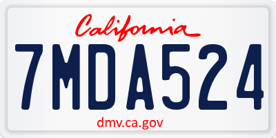 CA license plate 7MDA524