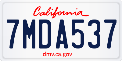 CA license plate 7MDA537