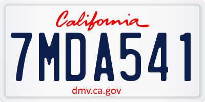 CA license plate 7MDA541