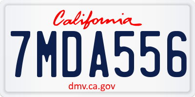 CA license plate 7MDA556