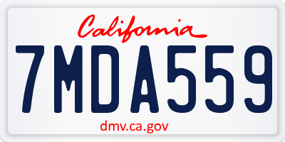 CA license plate 7MDA559