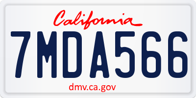 CA license plate 7MDA566