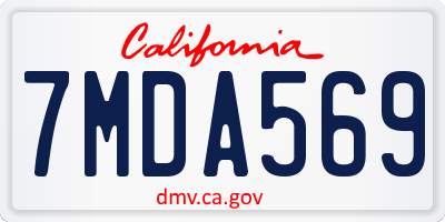 CA license plate 7MDA569