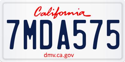 CA license plate 7MDA575