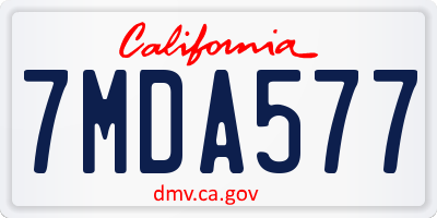 CA license plate 7MDA577