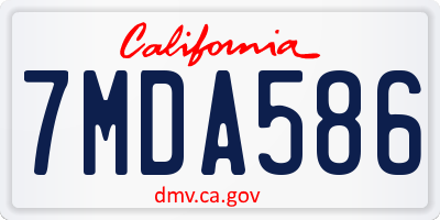 CA license plate 7MDA586