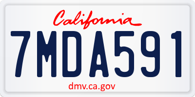 CA license plate 7MDA591
