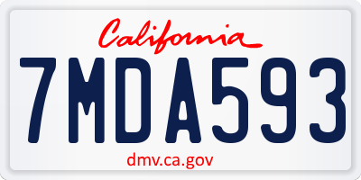 CA license plate 7MDA593