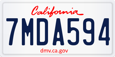 CA license plate 7MDA594