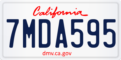 CA license plate 7MDA595