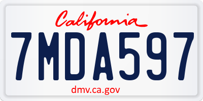 CA license plate 7MDA597