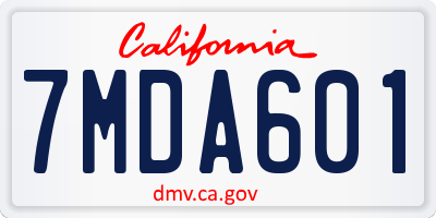 CA license plate 7MDA601
