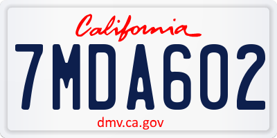 CA license plate 7MDA602
