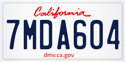 CA license plate 7MDA604