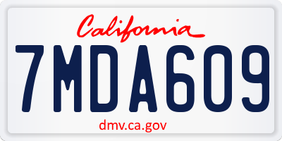 CA license plate 7MDA609
