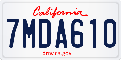 CA license plate 7MDA610