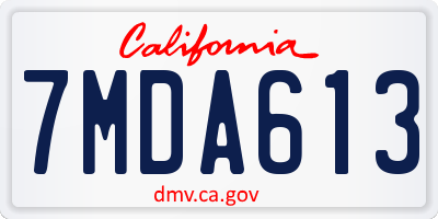 CA license plate 7MDA613