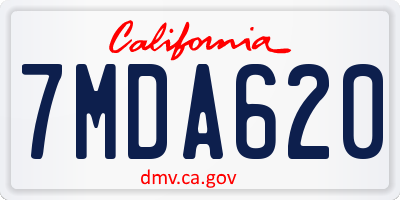CA license plate 7MDA620