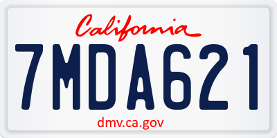 CA license plate 7MDA621