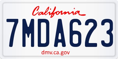 CA license plate 7MDA623