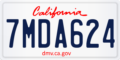 CA license plate 7MDA624