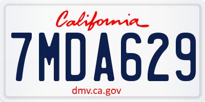 CA license plate 7MDA629
