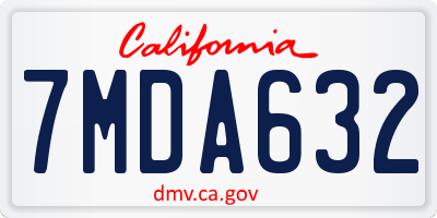 CA license plate 7MDA632