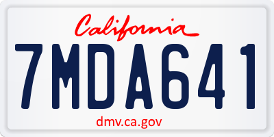 CA license plate 7MDA641