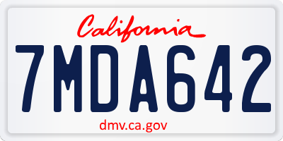 CA license plate 7MDA642