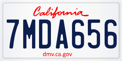 CA license plate 7MDA656