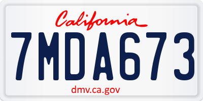 CA license plate 7MDA673